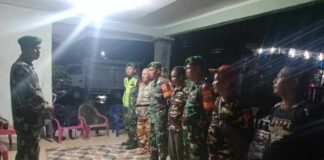 Ciptakan Rasa Aman, Koramil Serbelawan dan FKPPI Turun Patroli Malam