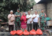 Sebagai Bentuk Rasa Kepedulian Kodim 0207/Simalungun Berikan Bantuan kepada Korban Kebakaran