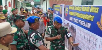 Denpom I/1 Pematangsiantar Gelar Peninjauan Rehab Rumah dan Peletakan Batu Pertama oleh Danpuspomad