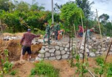 Satgas TMMD ke-127 Tancap Gas Bangun Tembok Penahan Jalan di Bahapal, Cegah Longsor dan Amankan Akses Warga